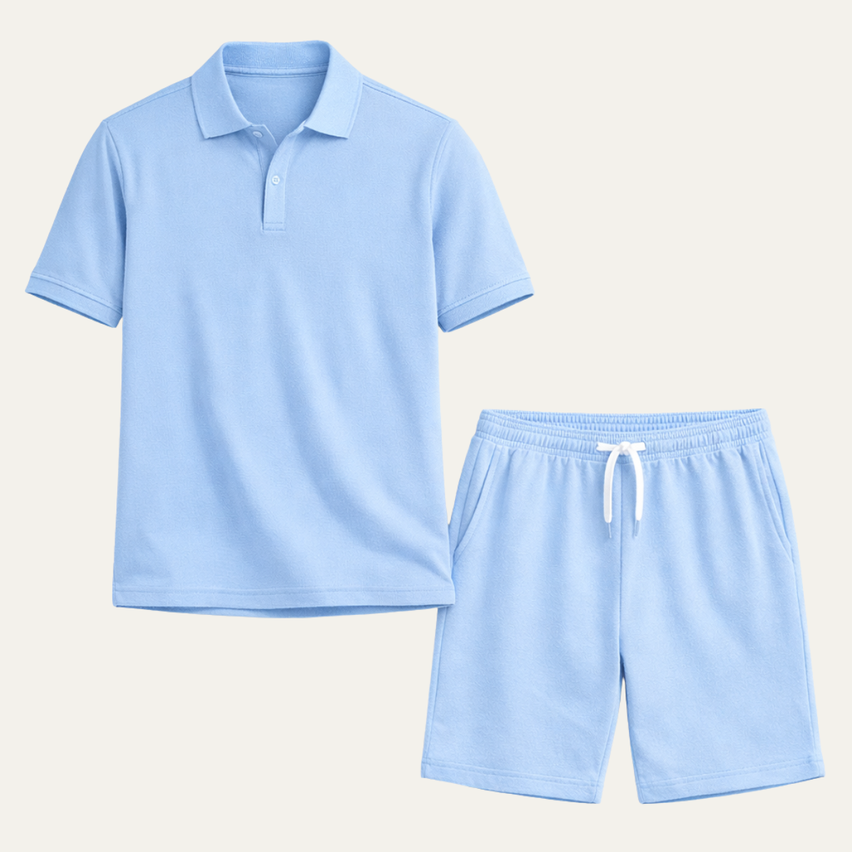 Men's short-sleeve polo and matching shorts set