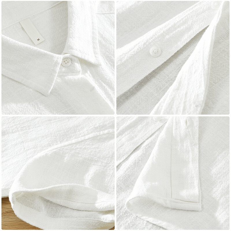 Men's short-sleeve collared shirt with button front