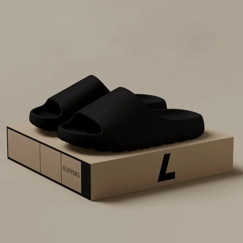 Men's open-toe slide sandals with a wide strap and flat sole
