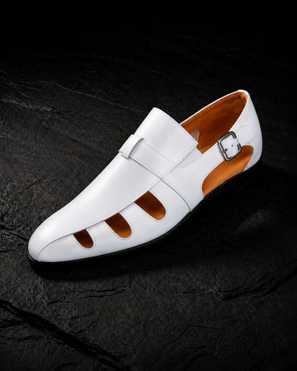Men's monk strap loafer with side buckle