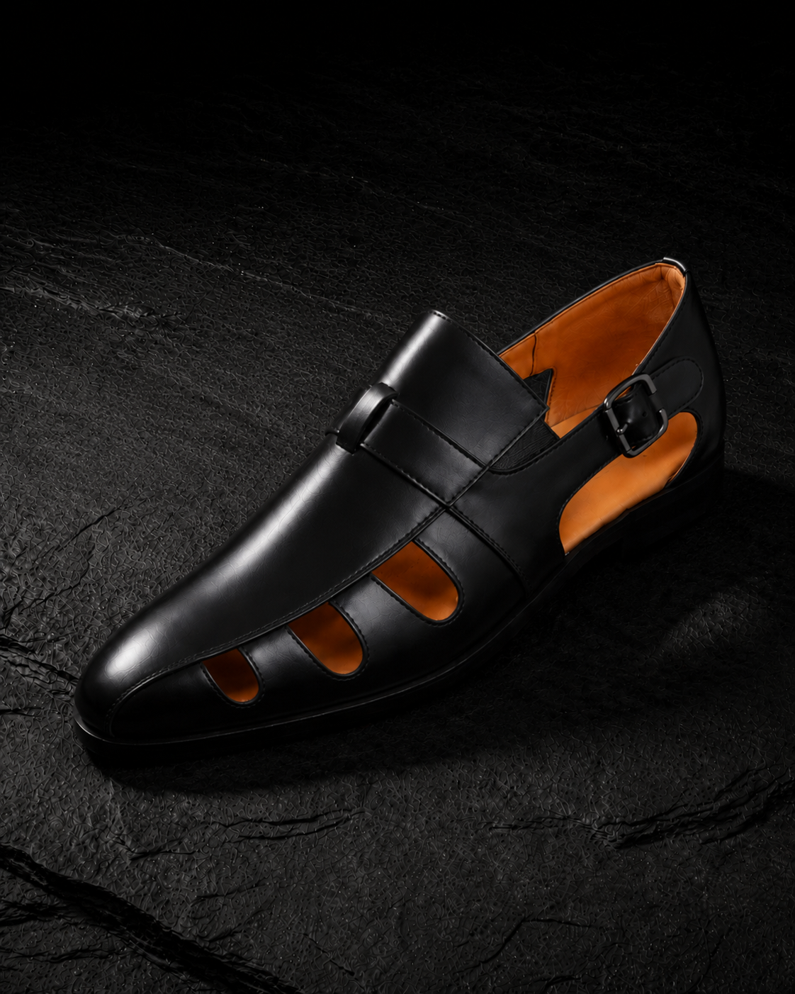 Men's monk strap loafer with side buckle