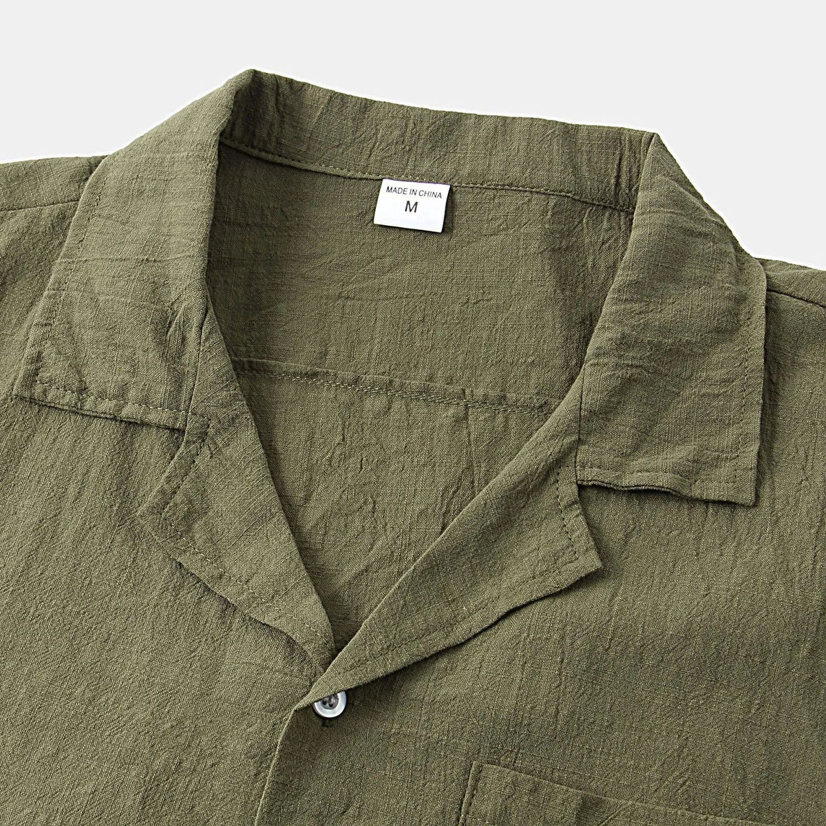 Men's short-sleeve shirt and shorts set with button front and drawstring waist