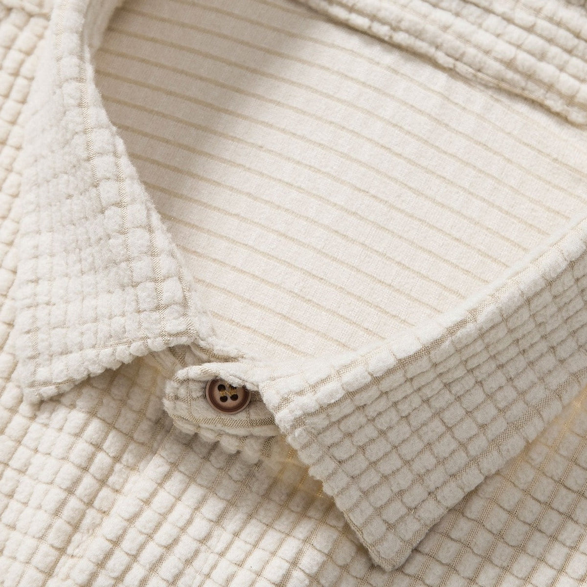 Waffle knit short-sleeve shirt and shorts set